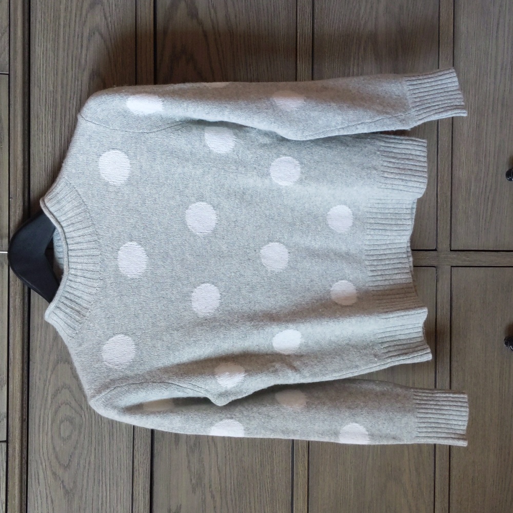 J Crew Polka Dot Crew Neck Sweater